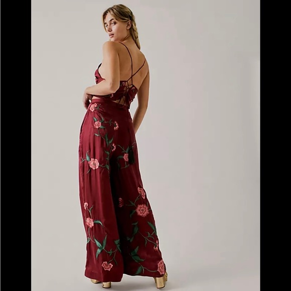 Free People Anna Sui Poppy Embroidered Set, Size 0 - Picture 3 of 7